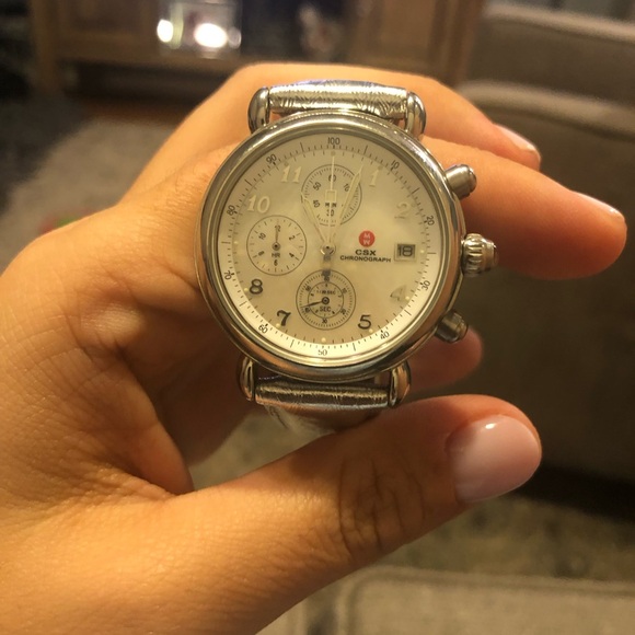 Authentic Michele CSX Chronograph White MOP Dial Watch
